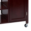 Wooden Rectangular Kitchen Cart with 1 Door and Open Compartments Espresso Brown By The Urban Port UPT-266390