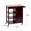 Wooden Rectangular Kitchen Cart with 1 Door and Open Compartments Espresso Brown By The Urban Port UPT-266390