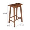 Wooden Counter Height Stool with Saddle Seat Walnut Brown By The Urban Port UPT-266392