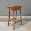 Wooden Counter Height Stool with Saddle Seat Walnut Brown By The Urban Port UPT-266392