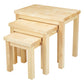 Rectangular Nesting Table with Wooden Frame Set of 3 Natural Brown By The Urban Port UPT-266394