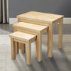 Rectangular Nesting Table with Wooden Frame Set of 3 Natural Brown By The Urban Port UPT-266394