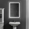 24 x 36 Inch Frameless LED Illuminated Bathroom Wall Mirror Touch Button Defogger Rectangular Metal Silver By The Urban Port UPT-266395