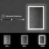 24 x 36 Inch Frameless LED Illuminated Bathroom Wall Mirror Touch Button Defogger Rectangular Metal Silver By The Urban Port UPT-266395