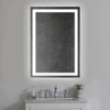 24 x 36 Inch Frameless LED Illuminated Bathroom Wall Mirror Touch Button Defogger Rectangular Metal Silver By The Urban Port UPT-266395