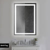 24 x 36 Inch Frameless LED Illuminated Bathroom Wall Mirror Touch Button Defogger Rectangular Metal Silver By The Urban Port UPT-266395