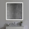 36 x 36 Inch Frameless LED Illuminated Bathroom Wall Mirror Touch Button Defogger Square Silver By The Urban Port UPT-266397