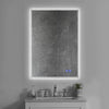 24 x 36 Inch Frameless LED Illuminated Bathroom Wall Mirror Touch Button Defogger Metal Silver By The Urban Port UPT-266398