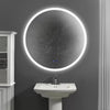 32 x 32 Inch Round Frameless LED Illuminated Bathroom Mirror Touch Button Defogger Metal Silver By The Urban Port UPT-266400