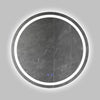 32 x 32 Inch Round Frameless LED Illuminated Bathroom Mirror, Touch Button Defogger, Metal, Frosted Edges, Silver By The Urban Port