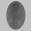 24 x 36 Inch Oval Frameless LED Illuminated Bathroom Mirror Touch Button Defogger Metal Frosted Edge Silver By The Urban Port UPT-266402