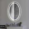 24 x 36 Inch Oval Frameless LED Illuminated Bathroom Mirror Touch Button Defogger Metal Frosted Edge Silver By The Urban Port UPT-266402