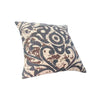 18 x 18 Square Accent Throw Pillow Knife Edge Damask Print Soft Polyester Filler Cream Blue By The Urban Port UPT-268963