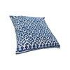 18 x 18 Square Accent Pillow Printed Trellis Pattern Knife Edge Soft Cotton Cover Blue White By The Urban Port UPT-268968