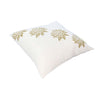 18 x 18 Square Accent Pillow Soft Cotton Cover Printed Lotus Flower Polyester Filler Gold White By The Urban Port UPT-268971