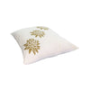 18 x 18 Square Accent Pillow Soft Cotton Cover Printed Lotus Flower Polyester Filler Gold White By The Urban Port UPT-268971