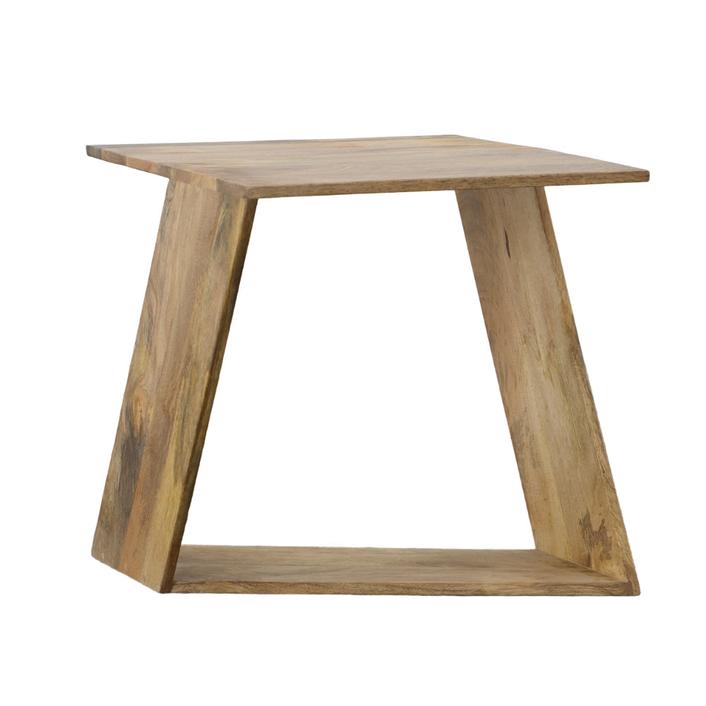 End Table with Square Top and Illusion Wooden Frame Oak Brown By The Urban Port UPT-268972