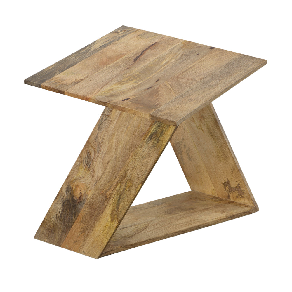 End Table with Square Top and Illusion Wooden Frame Oak Brown By The Urban Port UPT-268972