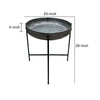 26 Inch Wide Round Tray Planter Galvanized Iron Frame X Shape Base Gray Black By The Urban Port UPT-270549