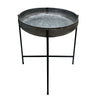 26 Inch Wide Round Tray Planter Galvanized Iron Frame X Shape Base Gray Black By The Urban Port UPT-270549