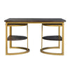 38 inch Rectangle Metal Nesting Coffee Table - 3 pcs set Black and Gold By The Urban Port UPT-271297