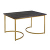 38 inch Rectangle Metal Nesting Coffee Table - 3 pcs set Black and Gold By The Urban Port UPT-271297