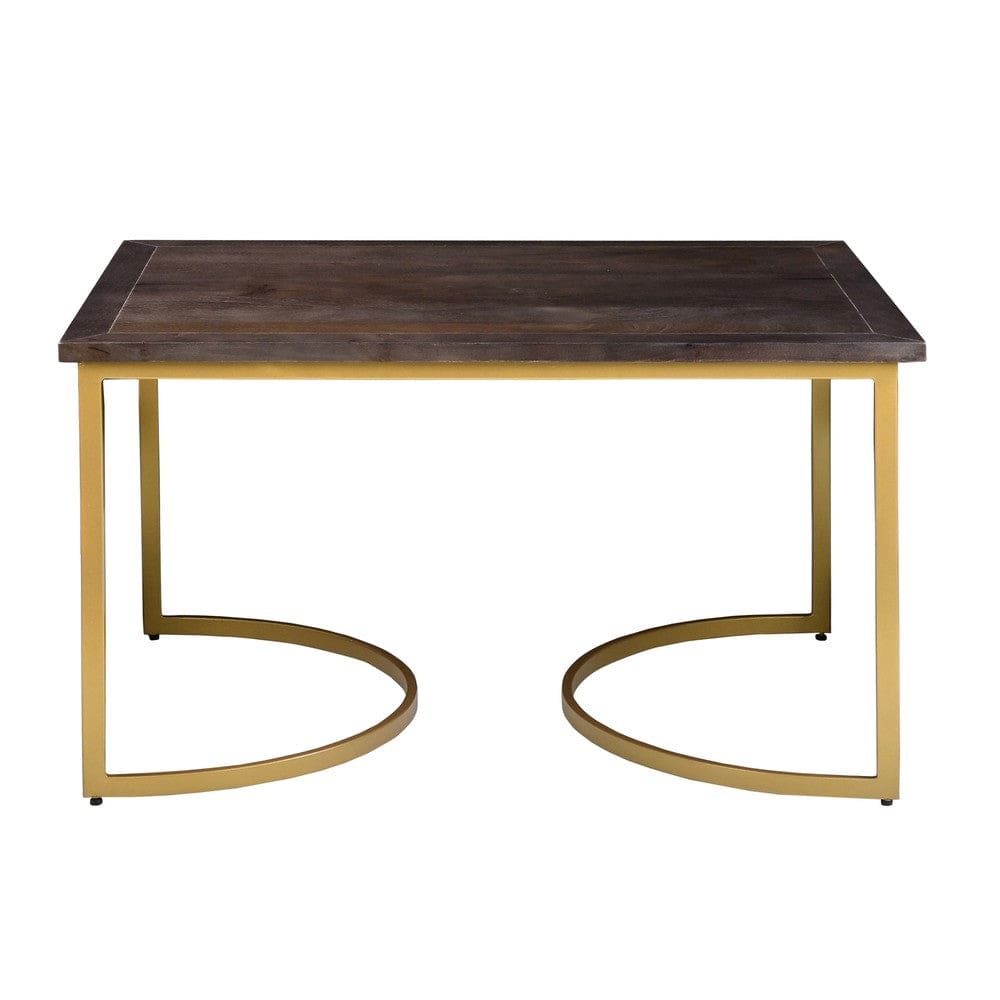 38 inch Rectangle Metal Nesting Coffee Table - 3 pcs set Black and Gold By The Urban Port UPT-271297