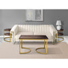 38 inch Rectangle Metal Nesting Coffee Table - 3 pcs set Black and Gold By The Urban Port UPT-271297