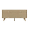 54 Inch Wooden TV Stand with 1 Door and 2 Compartments Brown and Off White By The Urban Port UPT-271304