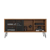 Arthur 54 Inch Wooden TV Stand with 1 Sliding Door Walnut Brown and Black By The Urban Port UPT-271305