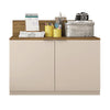 36 Inch Wooden Accent Cabinet with 2 Doors Brown and Off White By The Urban Port UPT-271306