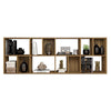 Valerie 70 Inch Wooden Bookcase with 10 Shelves and Grains Honey Brown By The Urban Port UPT-271308