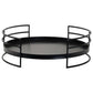 15 Inch Industrial Round Server Tray with Handle Black Iron Frame By The Urban Port UPT-271318