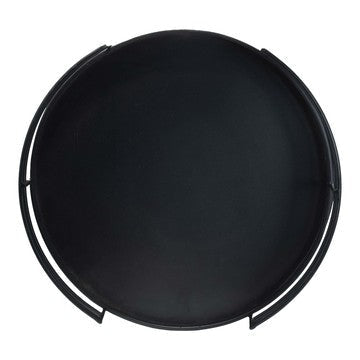 15 Inch Industrial Round Server Tray with Handle Black Iron Frame By The Urban Port UPT-271318