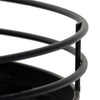 15 Inch Industrial Round Server Tray with Handle Black Iron Frame By The Urban Port UPT-271318