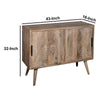 Toscana 42 Solid Wood Sideboard Buffet Cabinet with Sliding Doors - Natural Brown By The Urban Port UPT-271517