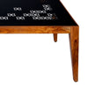 Alba 47 Inch Rectangular Metal Top Coffee Table with Laser Cut Design Black and Brown By The Urban Port UPT-272003