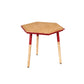 Paige 18 Inch Hexagon Illusion Wood Side Table Brown Red By The Urban Port UPT-272005