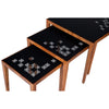 Alba 22 Inch 3 Piece Nesting Table Set Laser Cut Metal Black Brown By The Urban Port UPT-272006