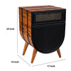 24 Inch Acacia Wood Accent Cabinet Chest with 1 Mesh Drawer and 1 Door Brown and Black By The Urban Port UPT-272008