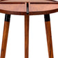 18 Inch Round Acacia Wood Side Accent End Table with 3 Tabletop Sections Warm Brown By The Urban Port UPT-272009