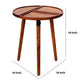 18 Inch Round Acacia Wood Side Accent End Table with 3 Tabletop Sections Warm Brown By The Urban Port UPT-272009