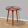 18 Inch Round Acacia Wood Side Accent End Table with 3 Tabletop Sections Warm Brown By The Urban Port UPT-272009