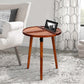 18 Inch Round Acacia Wood Side Accent End Table with 3 Tabletop Sections Warm Brown By The Urban Port UPT-272009