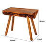 18 Inch Rectangular Mango Wood Accent Side Table with Live Edge Log Top Warm Brown By The Urban Port UPT-272014