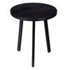 18 Inch Round Mango Wood Side End Table Grooved Design Metal Legs Black By The Urban Port UPT-272016