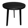 18 Inch Round Mango Wood Side End Table Grooved Design Metal Legs Black By The Urban Port UPT-272016