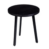 18 Inch Round Mango Wood Side End Table Grooved Design Metal Legs Black By The Urban Port UPT-272016