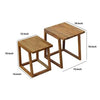 18 15 Inch Rectangular 2 Piece Mango Wood Nesting Side Table Set with Grain Details Brown By The Urban Port UPT-272018