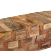 42 Inch Mango Wood Oval Canoe Shape Coffee Table Weathered Brown By The Urban Port UPT-272521